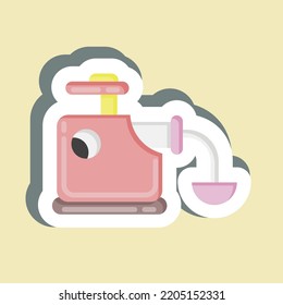Sticker Mincer. suitable for Kitchen Appliances symbol. simple design editable. design template vector. simple illustration