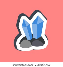 Sticker minerals. Gold mining elements.