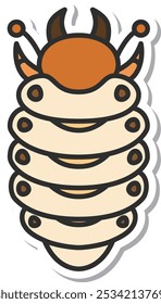 Sticker mini insect single item icon larva