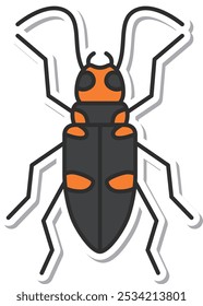 Adesivo mini inseto ícone de item único Fusca