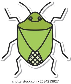 Etiqueta engomada mini insecto solo elemento icono apesta bug