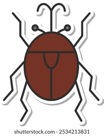 Sticker mini insect single item icon rhinoceros beetle