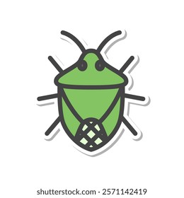 Sticker mini insect single item icon stink bug