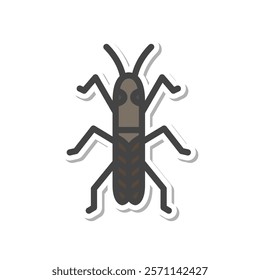 Sticker mini insect single item icon water strider