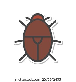 Sticker mini insect single item icon beetle female