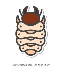 Sticker mini insect single item icon larva