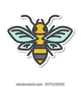 Sticker mini insect single item icon bee