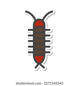 Sticker mini insect single item icon centipede