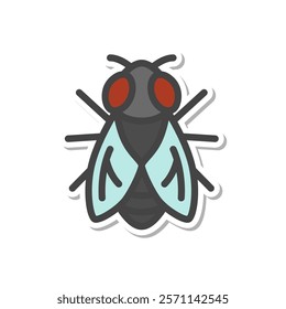 Sticker mini insect single item icon fly