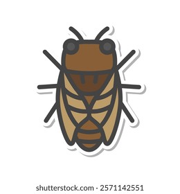 Sticker mini insect single item icon cicada