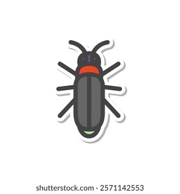 Sticker mini insect single item icon firefly