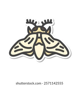 Sticker mini insect single item icon silkworm