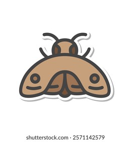 Sticker mini insect single item icon moth