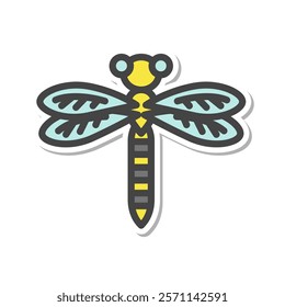 Sticker mini insect single item icon dragonfly