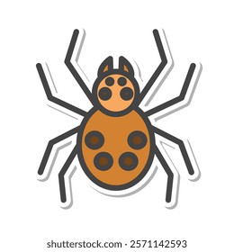 Sticker mini insect single item icon jumping spider