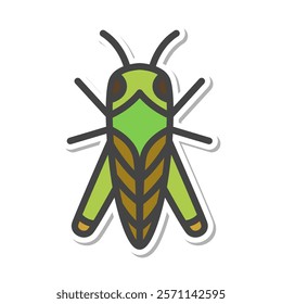 Sticker mini insect single item icon Tonosama grasshopper