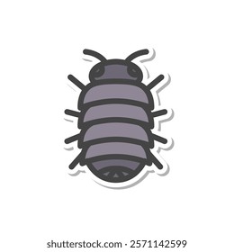 Sticker mini insect single item icon Pillbug