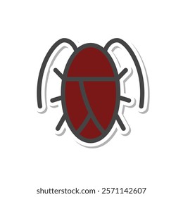 Sticker mini insect single item icon cockroach