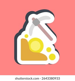 Sticker mining. Crypto currency elements.