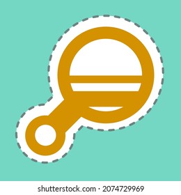 Sticker Mirror 2 - Line Cut - Simple illustration, Editable stroke, Design template vector, Good for prints, posters, advertisements, announcements, info graphics, etc.