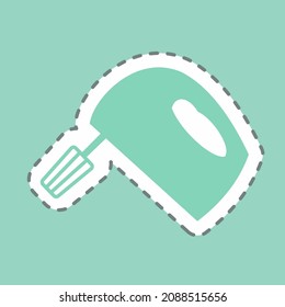 Sticker Mixer - Line Cut - Simple illustration,Editable stroke,Design template vector, Good for prints, posters, advertisements, announcements, info graphics, etc.