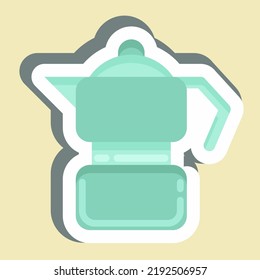 Sticker Moka Pot. suitable for education symbol. simple design editable. design template vector. simple illustration