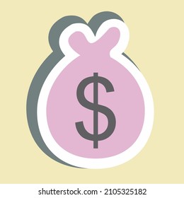 Sticker Money Bag Simple illustration, Good for Prints , Announcements, Etc
