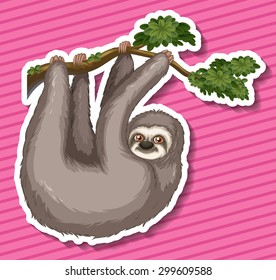 Sticker Of A Monkey Swinging On A Branch