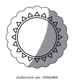 sticker monochrome with abstract sun icon vector illustration