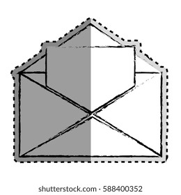 sticker monochrome blurred of open envelope mail