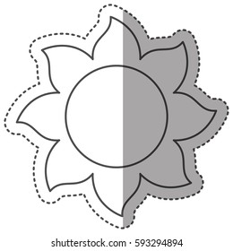 sticker monochrome contour with petals forming flower icon vector illustration
