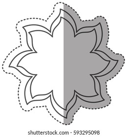 sticker monochrome thin contour of flower icon vector illustration