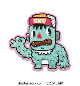 Sticker monster - cartoon character