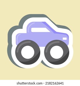Sticker Monster Truck. suitable for Education symbol. simple design editable. design template vector. simple illustration