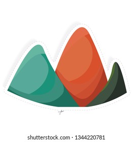 sticker mountain vector