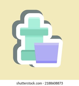 Sticker Mouthwash. suitable for medicine symbol. simple design editable. design template vector. simple illustration