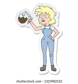 sticker of a too much coffee cartoon