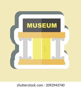 Sticker Museum Building II - Simple illustration, Good for Prints , Announcements, Etc
