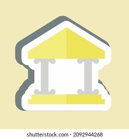 Sticker Museum Building I - Simple illustration, Good for Prints , Announcements, Etc