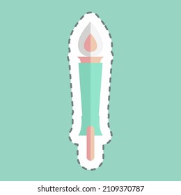 Sticker Museum Torch, Line Cut - Simple illustration, Good for Prints , Announcements, Etc