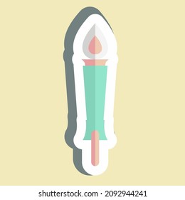 Sticker Museum Torch - Simple illustration, Good for Prints , Announcements, Etc