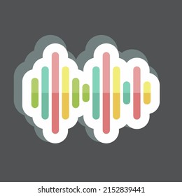 Indicador de música adhesiva. adecuado para el símbolo musical. estilo mate de color. diseño simple editable. vector de plantilla de diseño. ilustración de símbolo simple