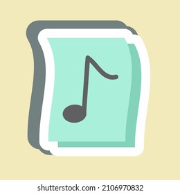 Sticker Music on Paper - Simple illustration, Good for Prints , Announcements, Etc