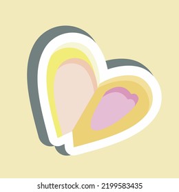 Sticker Mussel. suitable for seafood symbol. simple design editable. design template vector. simple illustration