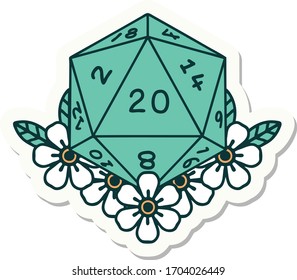 Sticker Natural 20 D20 Dice Roll Stock Vector (Royalty Free) 1704026449 ...