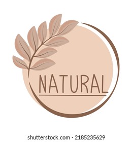 icono aislado de hoja natural pegatina