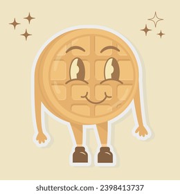 A sticker with a naughty groovy waffle