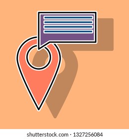 Sticker Navigation geolocation icon. vector illustration in flat design on background