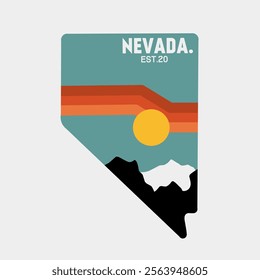 sticker of Nevada national park with a simple design	