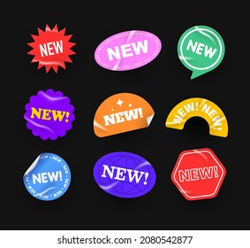 Sticker New Arrival. Stickers for products, new labels, sale badges. Vector sticker templates